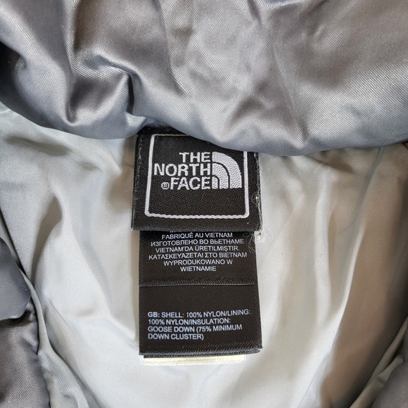 The North Face Womens 650 Down Puffer Jacket Gray Medium‎ Quilted Coat - Picture 4 of 11